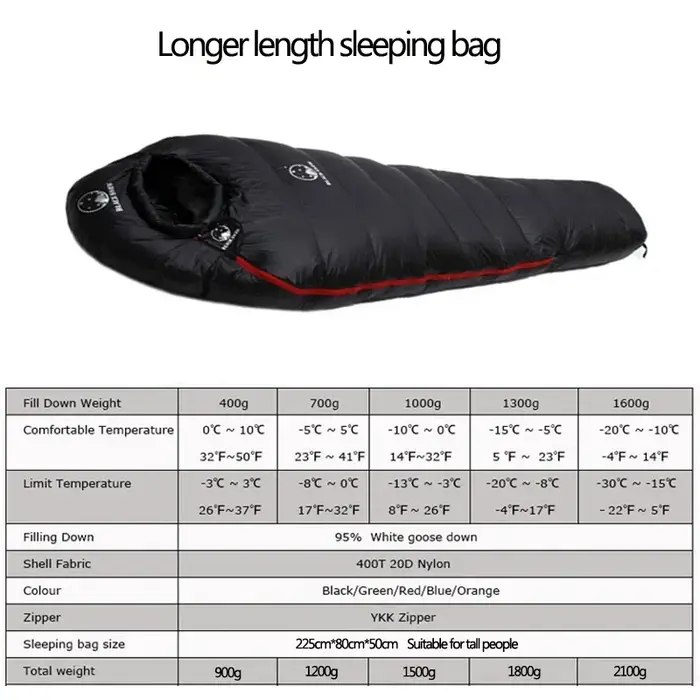MUNIStyle-Sac de couchage en duvet d'oie blanc arc-en-ciel