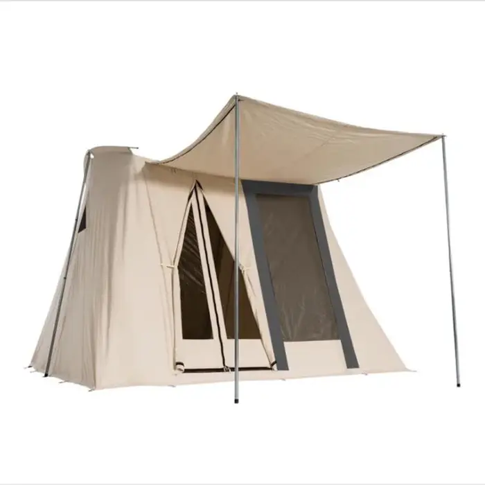 Tente de camping en plein air, tente arquée rétro en coton 300x300x200cm, tente de glamping imperméable, tente quatre saisons pour la famille