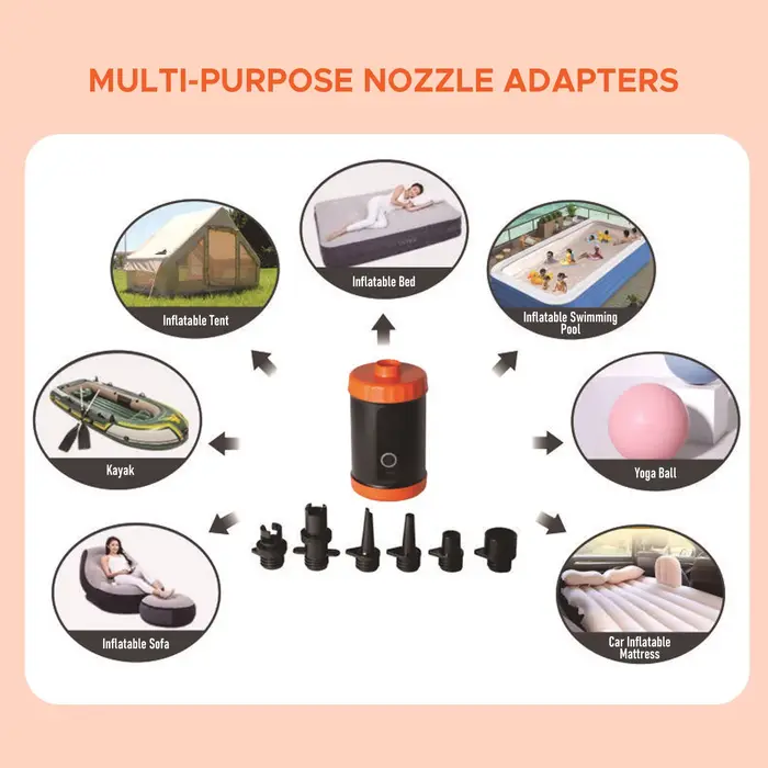 Tentes gonflables pompe à Air électrique Rechargeable haute pression avec 5 buses pour SUP canapé-lit gonflable piscine Kayak