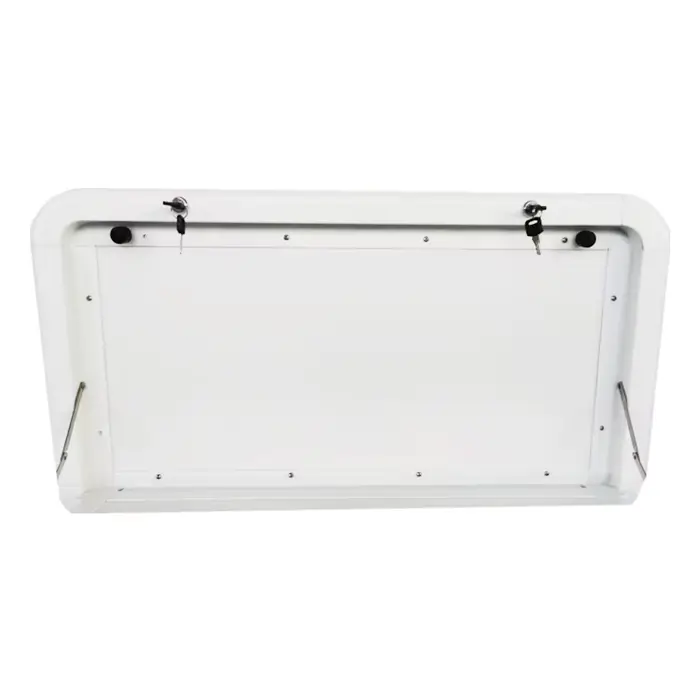 Pièces et accessoires pour camping-car, caravane, table pliante en aluminium blanc à coins arrondis pour camping-car