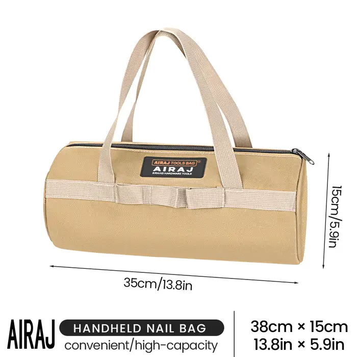 AIRAJ – sac de rangement d'ongles au sol en toile, sac de transport de marteau Portable, sac à outils étanche de grande capacité, organisateur de fournitures de Camping