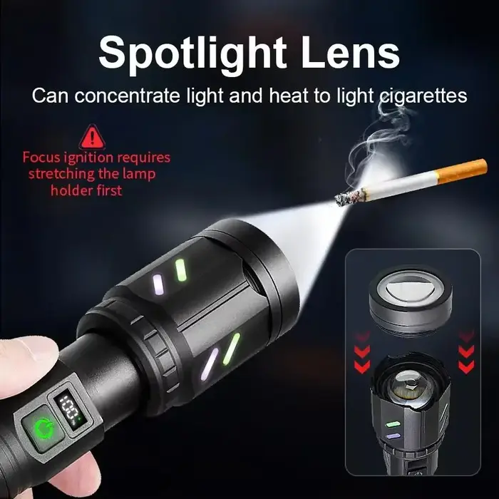 Lampe de poche d'allumage à double lentille Ultra puissante