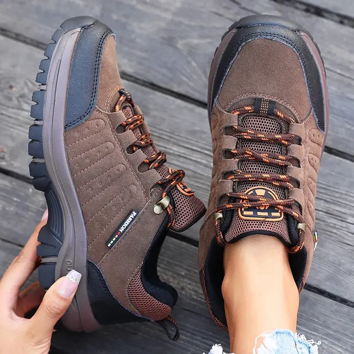 Chaussures de randonnée en daim rétro pour femmes