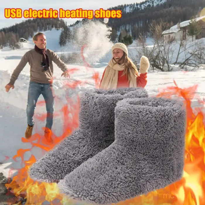 Chaussures chauffantes électriques USB pour femmes et hommes