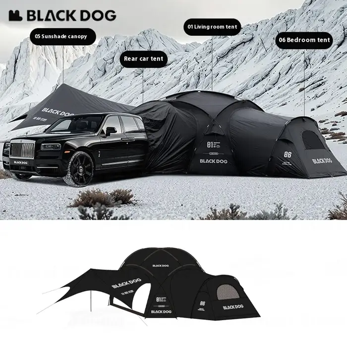 Tente dôme extérieure BLACKDOG en polyester taffetas 210T