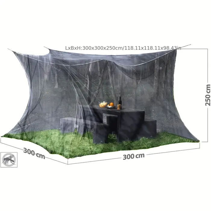 Tente moustiquaire d'extérieur 3x3m 3x5m avec portes à double fermeture éclair