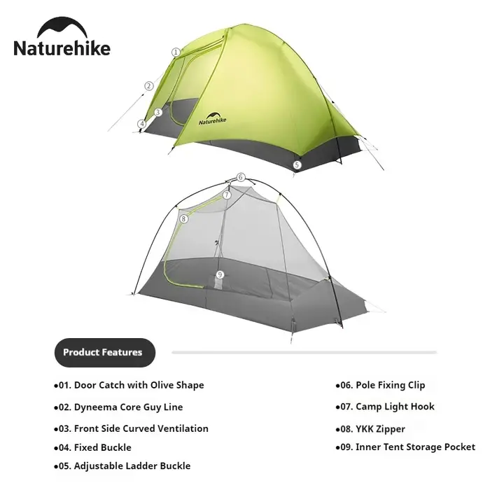 Naturehike Star Trails EXT tente de randonnée 1-2 personnes voyage en plein air nuit