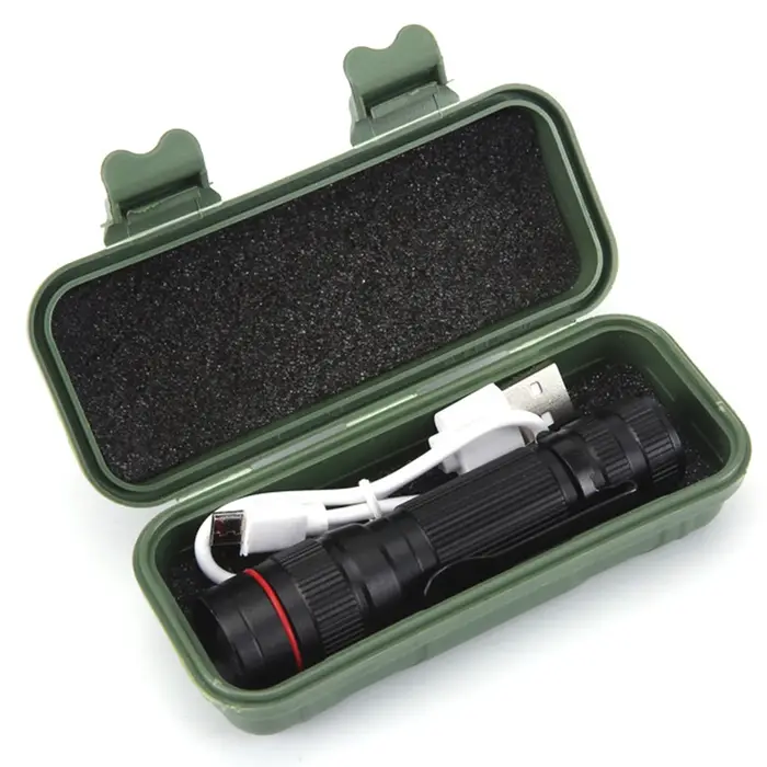 Lampe de poche portative USB charge lampe de poche LED d'urgence 600mAh lampe de poche de Camping Po
