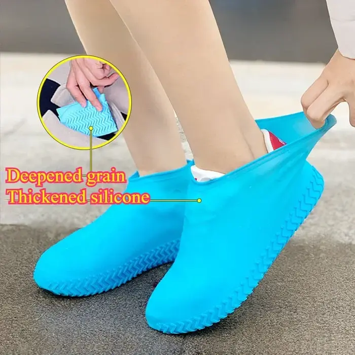 Couvre-chaussures en silicone imperméables antidérapants pour la pluie/la neige/le travail