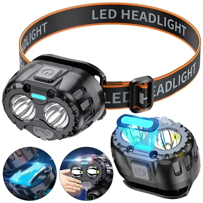 Lampe frontale LED puissante IPX4 étanche