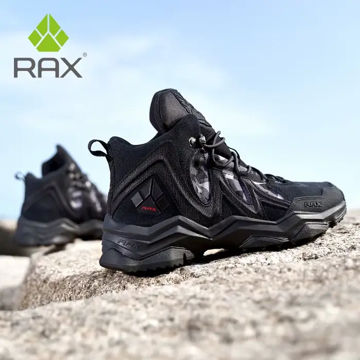 Rax-Chaussures de Randonnée Imperméables en Cuir pour Homme et Femme