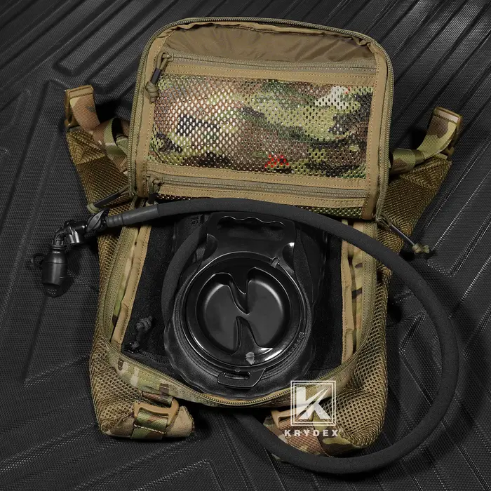 Sac à dos d'hydratation tactique KRYDEX 500D 50 oz, poche modulaire, poche à eau de 1,5 L, sac à dos pour la chasse, la randonnée en plein air, accessoires