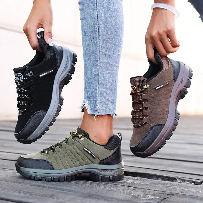 Chaussures de randonnée en daim rétro pour femmes, baskets à plateforme tactique, antidérapantes, po