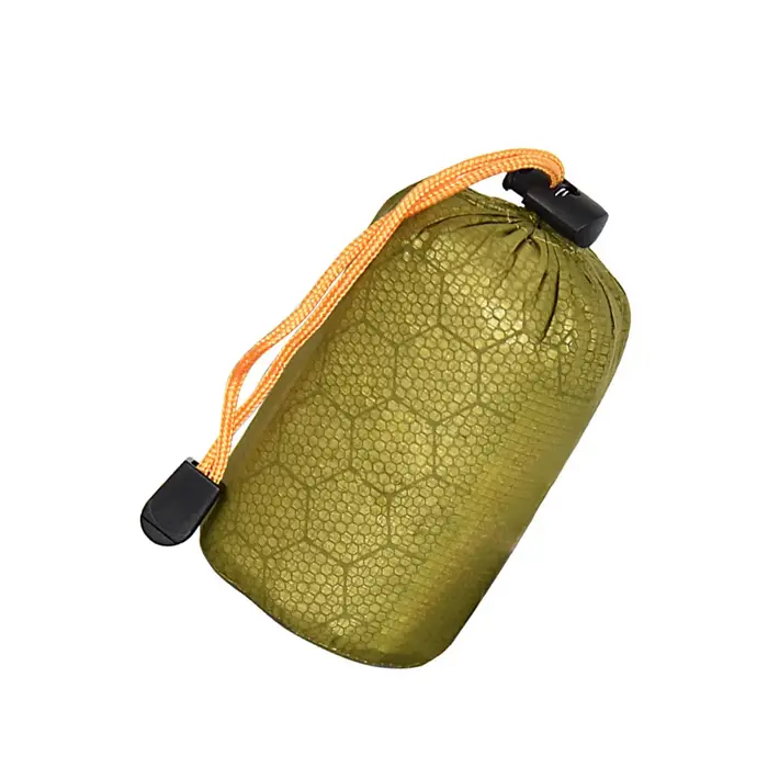 Sac de couchage vert 200x90cm, sacs de rangement PE, film d'aluminium, taille de la l'hypothèse, camping en plein air, étanche, outils de survie