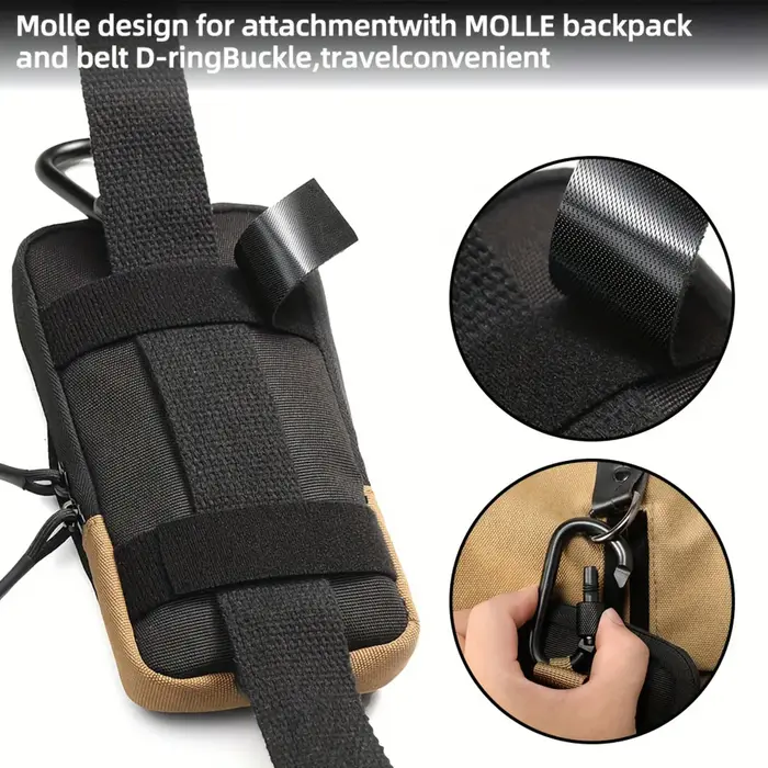 Sac de taille noir multifonctionnel pour sports de plein air