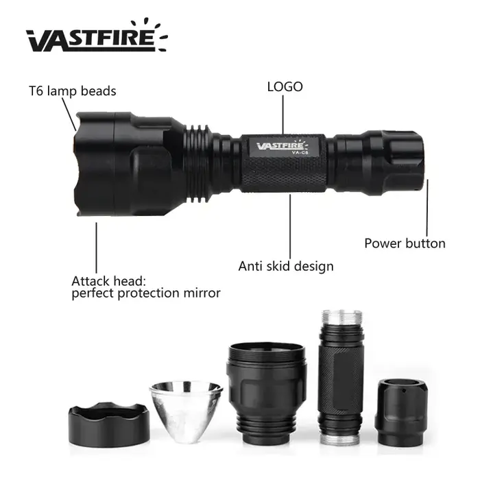 Lampe de poche tactique LED pour la chasse
