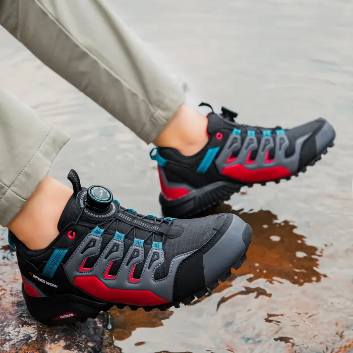HIKEUP chaussures de randonnée pour hommes chaussures d'extérieur en daim et cuir résistant à l'usur