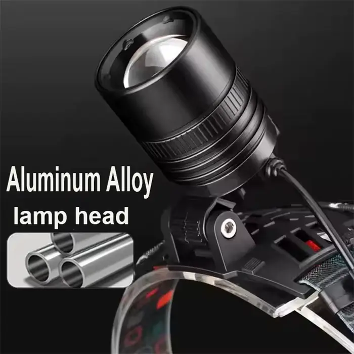 Lampe frontale en alliage d'aluminium Rechargeable par USB