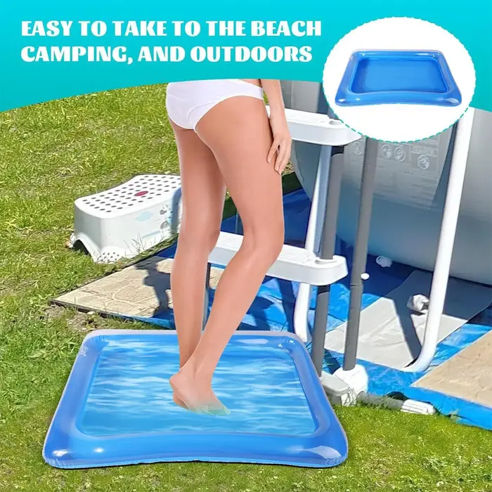 Bassin de rinçage des pieds gonflable portable pour entrée de piscine