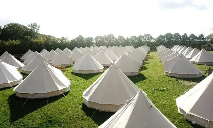 Tente cloche en toile à deux portes