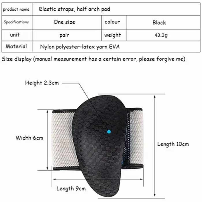 1 paire de semelles orthopédiques pour pieds plats