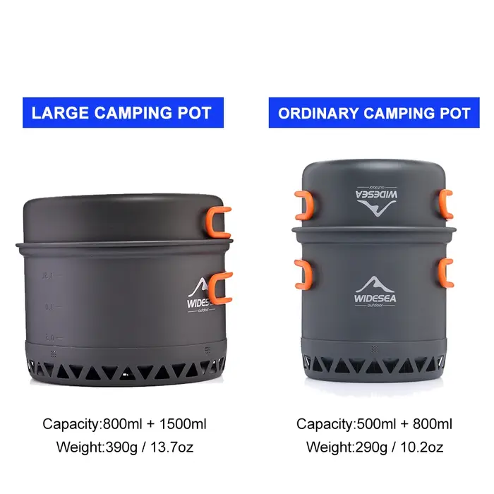 Widesea – ustensiles de cuisine de Camping 2,3 l, ensemble de casseroles de cuisine en plein air, cu