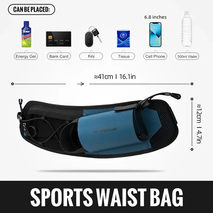 WRELS Sac Banane de Course Léger pour Homme et Femme, Sac d'Hydratation Sportif Réglable pour Marathon et Trail Running