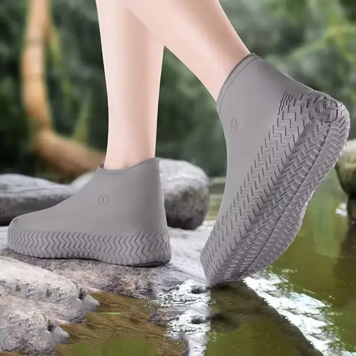 Surchaussures imperméables réutilisables antidérapantes résistantes à l'eau, surchaussures épaisses