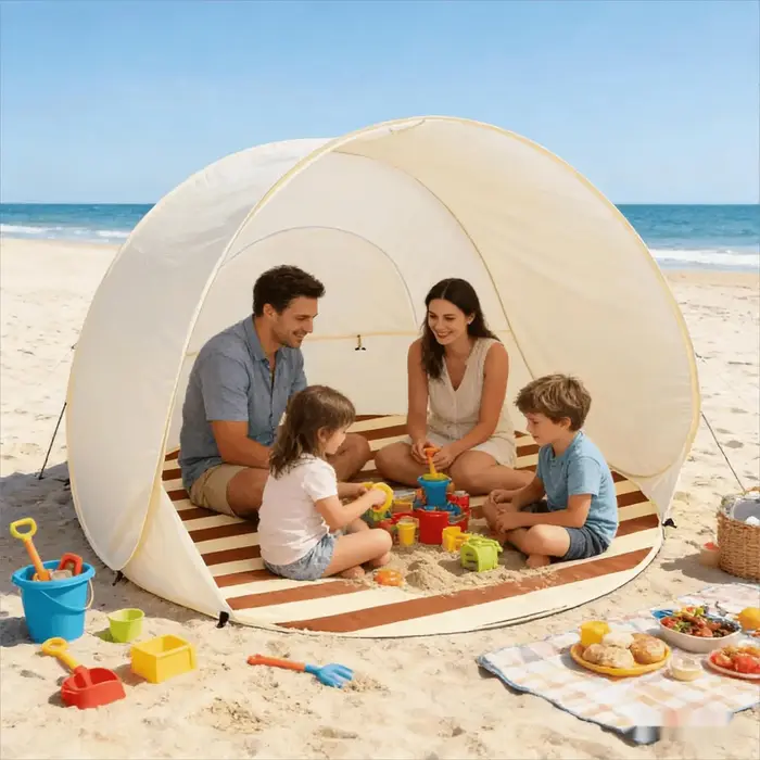 Tente de plage portable pour 3-4 personnes