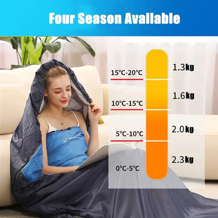 Sac de couchage portable en coton chaud étanche pour adultes