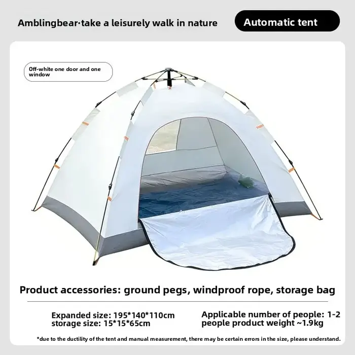 Tente de camping instantanée pour 3-4 personnes, imperméable, protection UV, tente automatique pour 