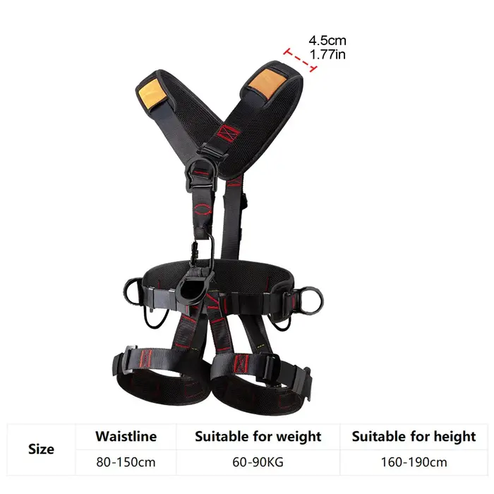 Harnais d'escalade réglable, Protection contre les chutes, harnais de chute détachable pour hommes,