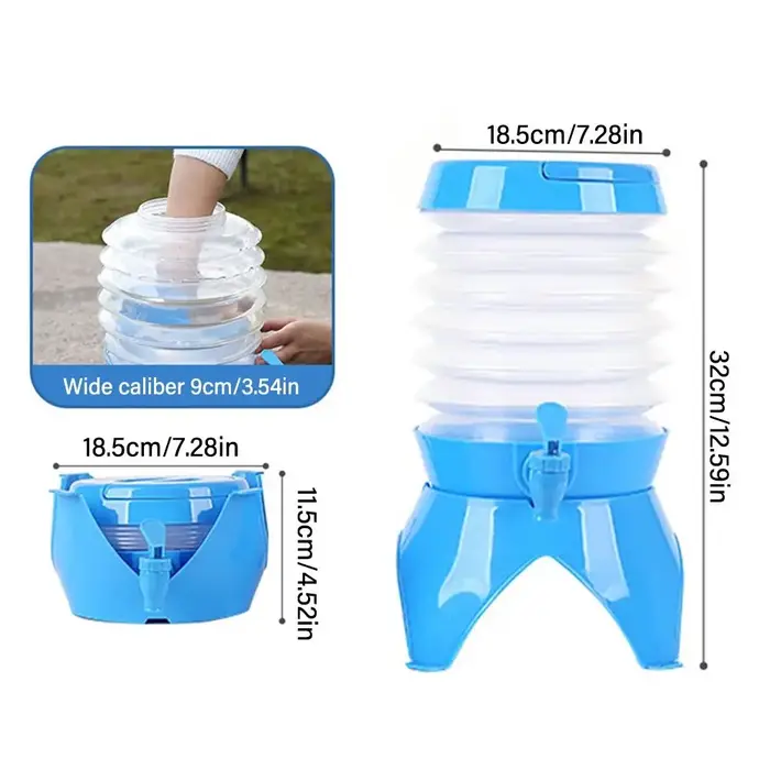 Récipient à eau pliable avec poignée