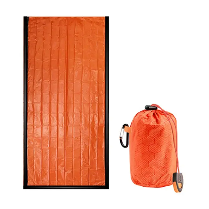 Couverture de survie en Film d'aluminium PE, coussin de couchage Portable, couette chaude, coupe-ven