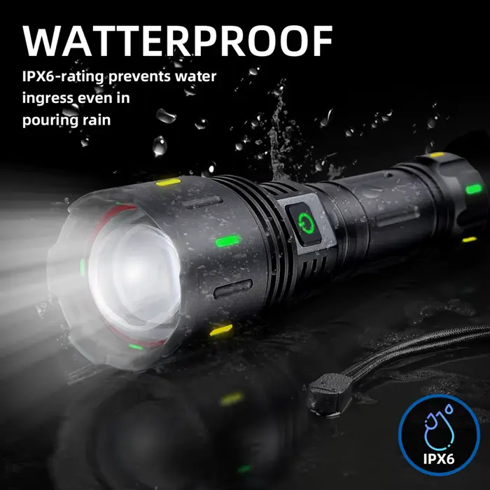 2025 lampe de poche LED la plus puissante Rechargeable 800W lampes