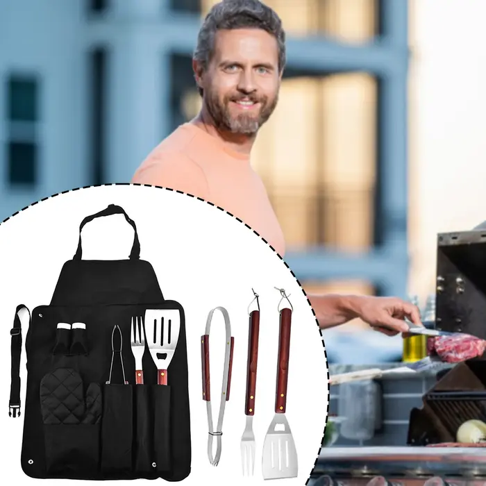 Kit de grillades à manche en bois
