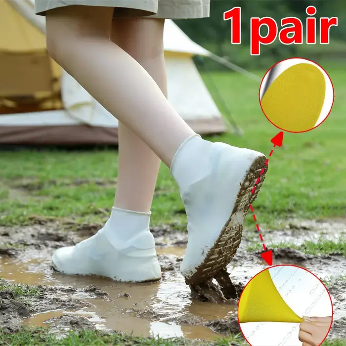 Couvre-chaussures imperméables épais, antidérapants, résistants à l'usure, résistants aux taches de boue et de neige, unisexes, protection pour les jours de pluie et de neige en extérieur, 6/2/1 pièce