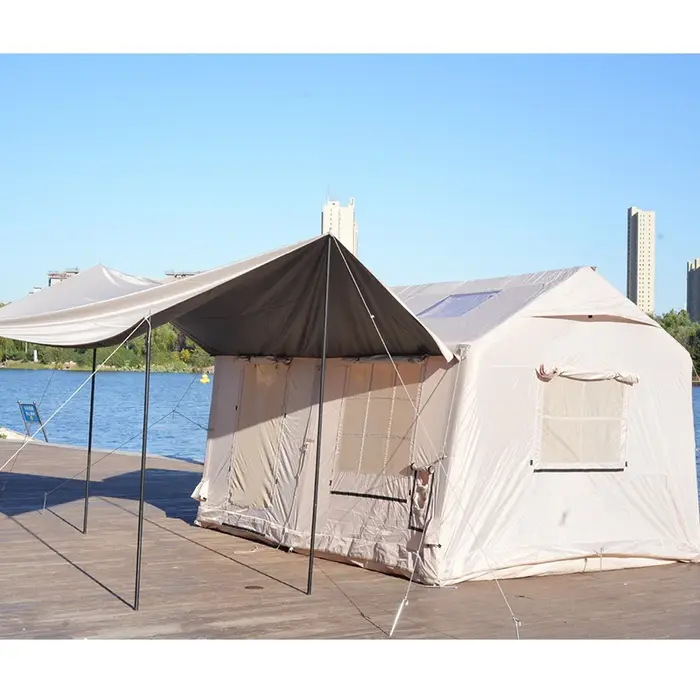 Tente gonflable, 12 mètres carrés, pliable et portable, adaptée aux camping-cars, abri de camping ro