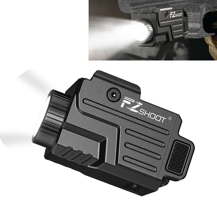 Lampe de poche tactique Ezshoot 800 lumens compact Pistol Light Rechargeable compatible avec Picatinny et Gl Rails Strobe Mode
