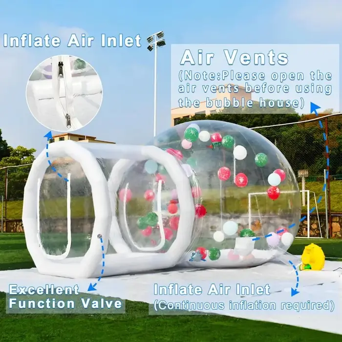 Dôme gonflable transparent en PVC imperméable