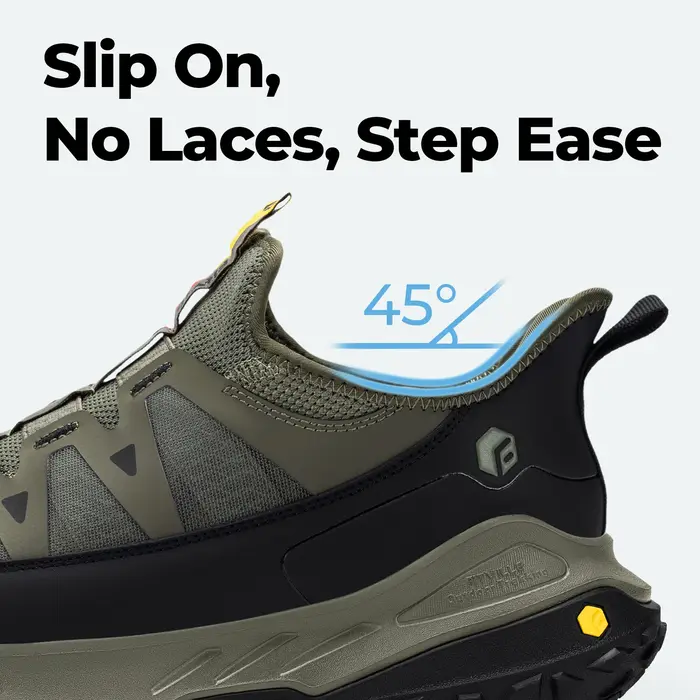 Chaussures de randonnée Fitville Outdoors extra larges, baskets de sport décontractées à enfiler pour hommes, antidérapantes et confortables
