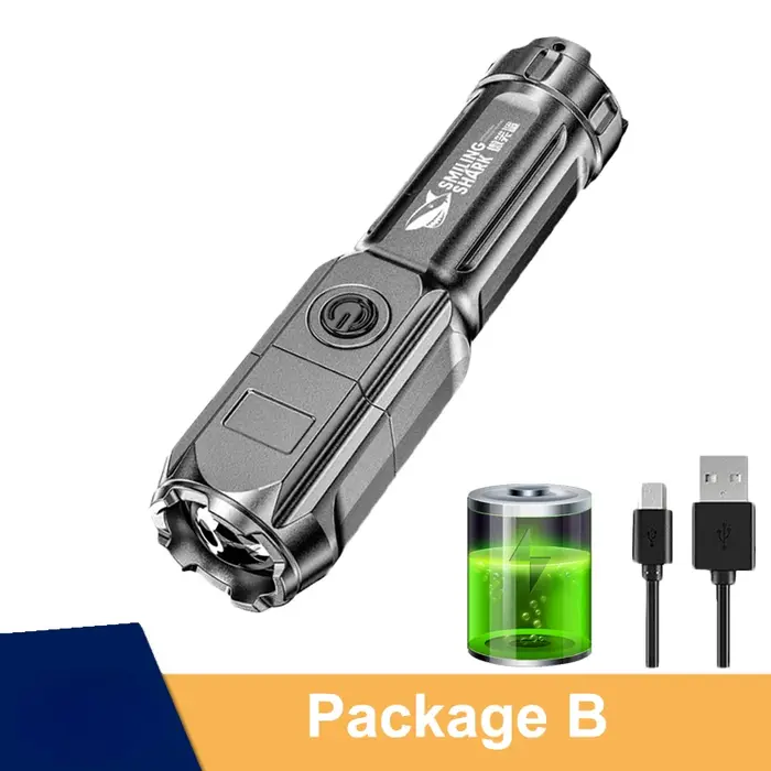 Puissante lampe de poche LED Rechargeable USB 18650 étanche Zoom pêche chasse 100000