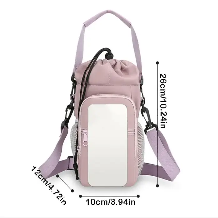 Sac de bouteille d'eau Portable universel, mains libres, avec poche pour téléphone, tasse isolée, housse de protection, sangle réglable, léger