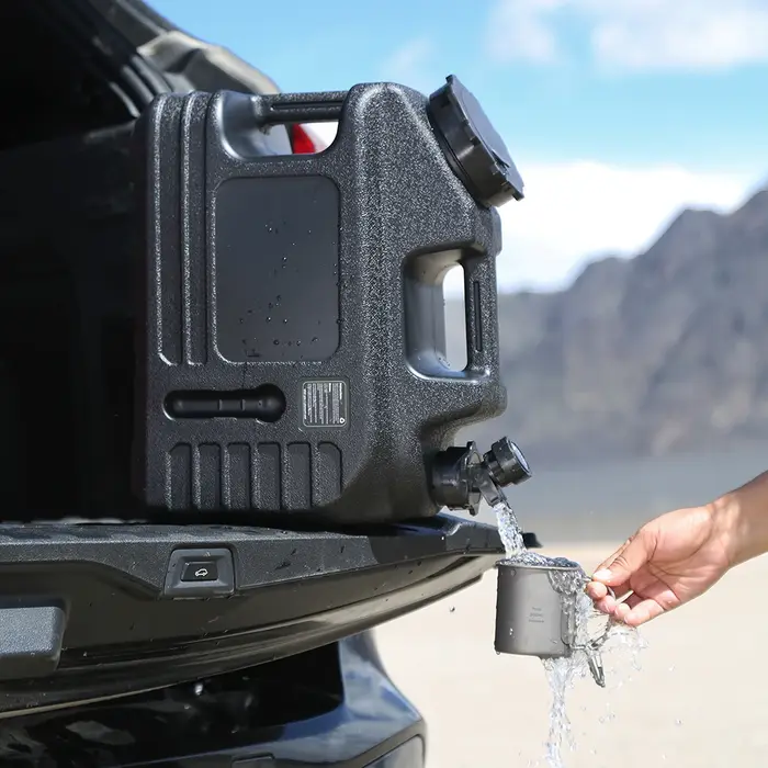 Conteneur d'eau de Camping 13l avec robinet détachable, seau d'eau d'urgence extérieur, réservoir d'
