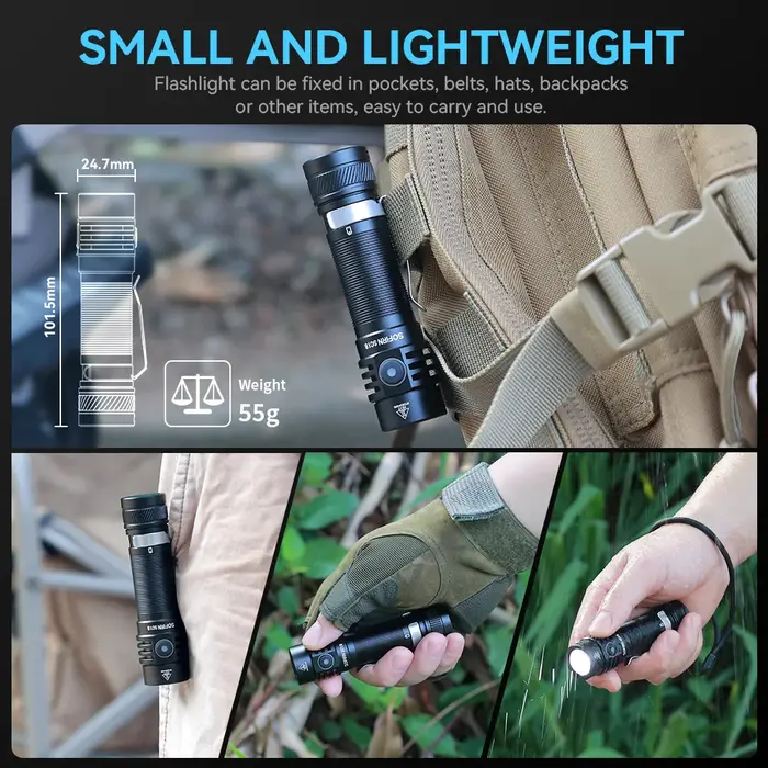 Sofirn SC18 1800lm EDC lampe de poche USB C Rechargeable SST40 LED 18650 torche TIR optique lentille