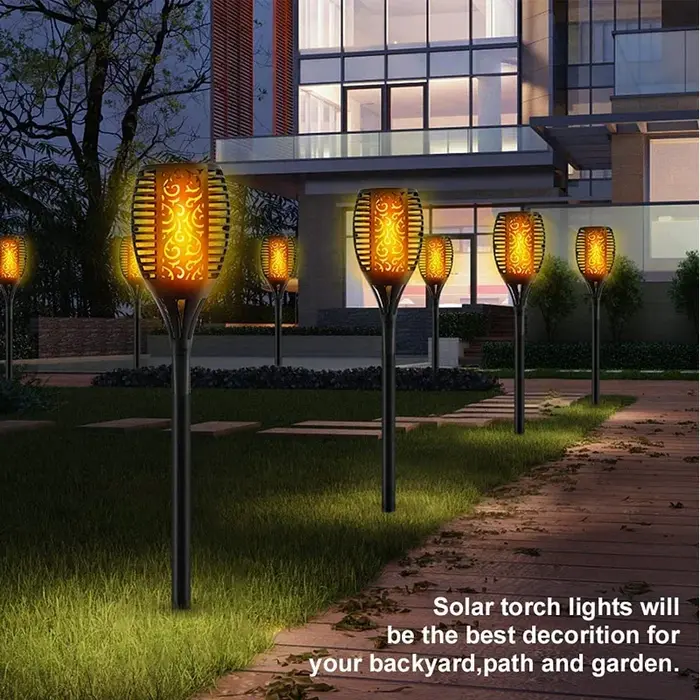 12/33/96LED s flamme solaire torche lumière scintillante étanche décoration de jardin extérieur pelouse chemin cour Patio lampadaire