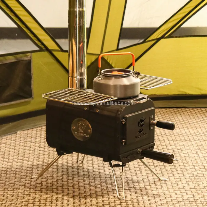 Mini poêle de tente cloche Portable pliable, cuisine de Camping en plein air d'hiver avec chauffage 