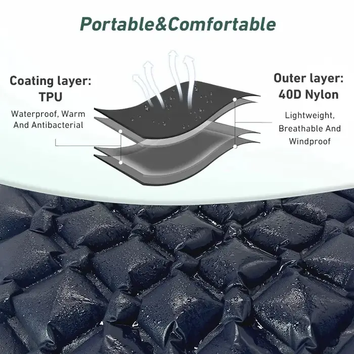 TARKA – tapis de Camping gonflables, matelas pneumatique avec oreiller, coussin de couchage touristique en plein Air, matelas auto-gonflant pour randonnée et escalade
