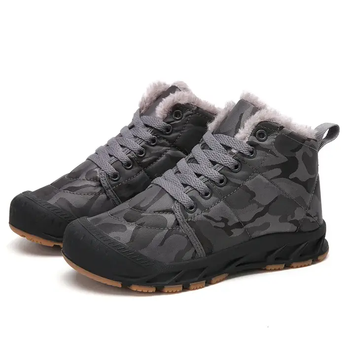 Bottes de neige imperméables pour enfants, chaussures d'extérieur chaudes, bottes courtes pour garço