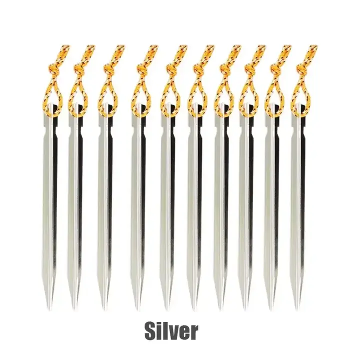 Tente en alliage d'aluminium de 18cm, 10 pièces/lot, piquets robustes pour voyage en plein air, acce